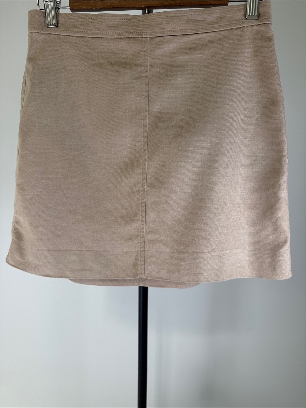 J.Crew Beige Linen-Blend Front-Seam Mini Skirt | Size 2